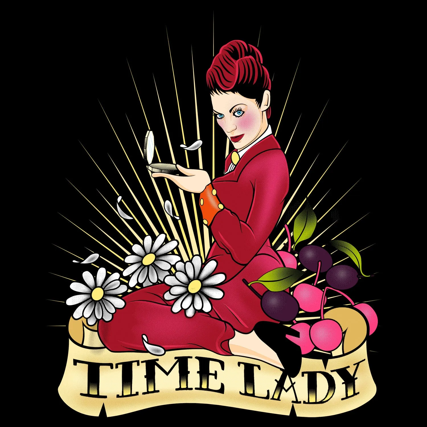 Doctor Who Rockabilly Missy Time Lady 01 Official Women's Long Tank Dress (Black)