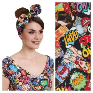 Dolly & Dotty Pinup and Rockabilly Headscarf in Comic Print