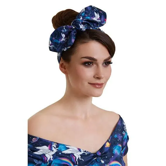 Dolly & Dotty Pinup and Rockabilly Headscarf in Unicorn Print