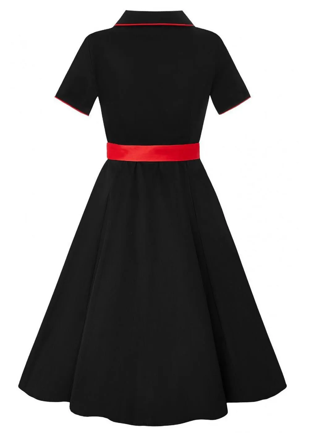 Dolly & Dotty Sherry Rockabilly Rose 50's Swing Dress Black