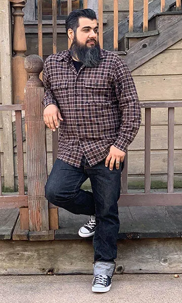 Don Muerto Long Sleeve Chevelle Shirt in Brown & Black Flannel