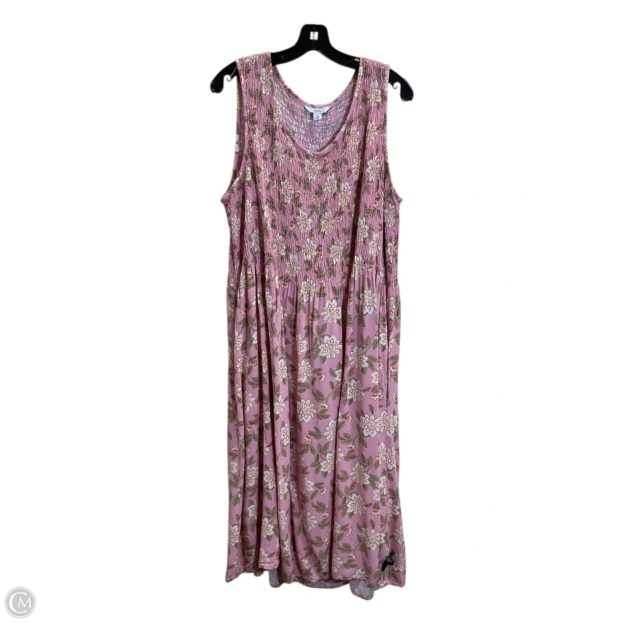 Dress Casual Midi By Croft And Barrow In Pink, Size: 3x