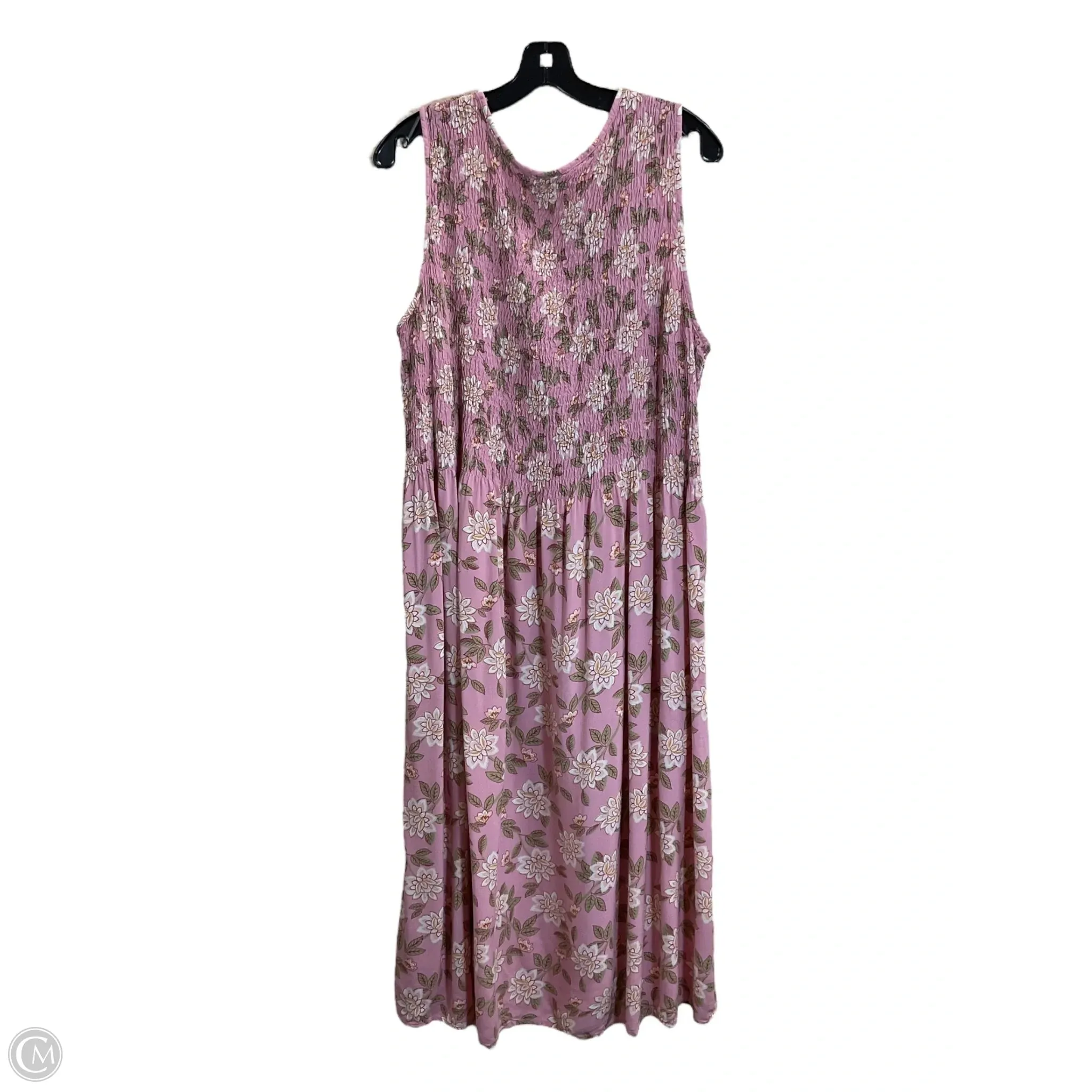 Dress Casual Midi By Croft And Barrow In Pink, Size: 3x
