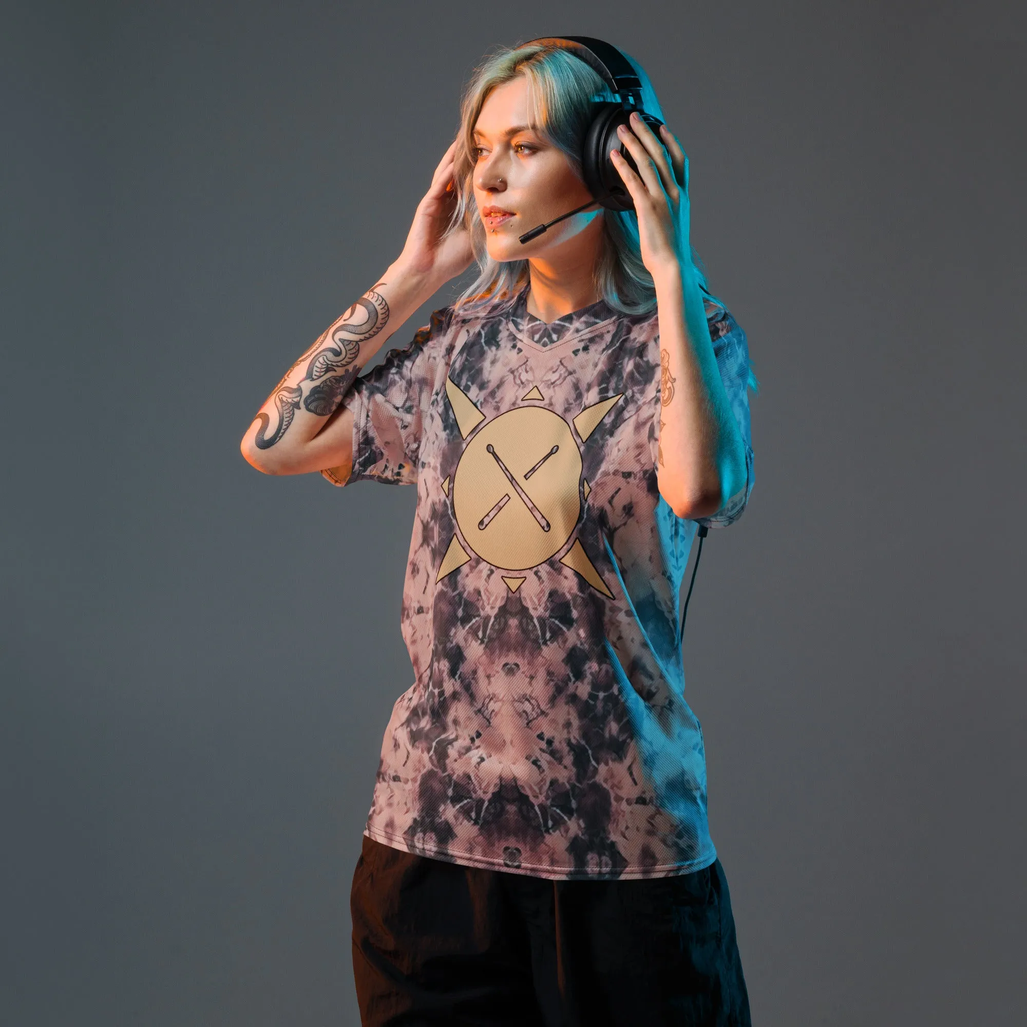 Drums of the Sun Recycled Unisex Sports Tie-Dye Jersey