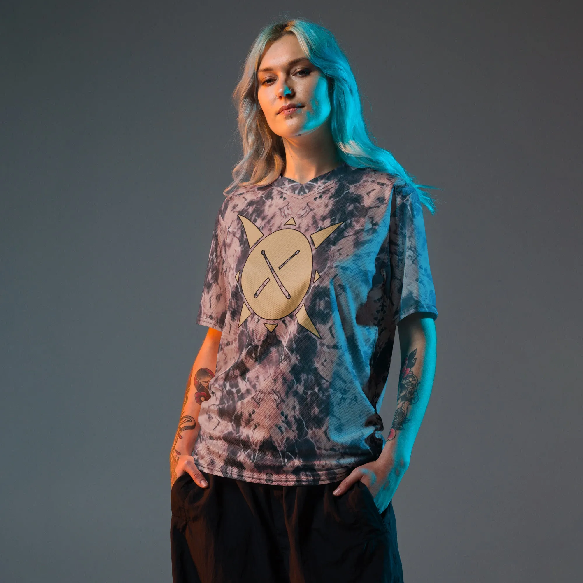 Drums of the Sun Recycled Unisex Sports Tie-Dye Jersey