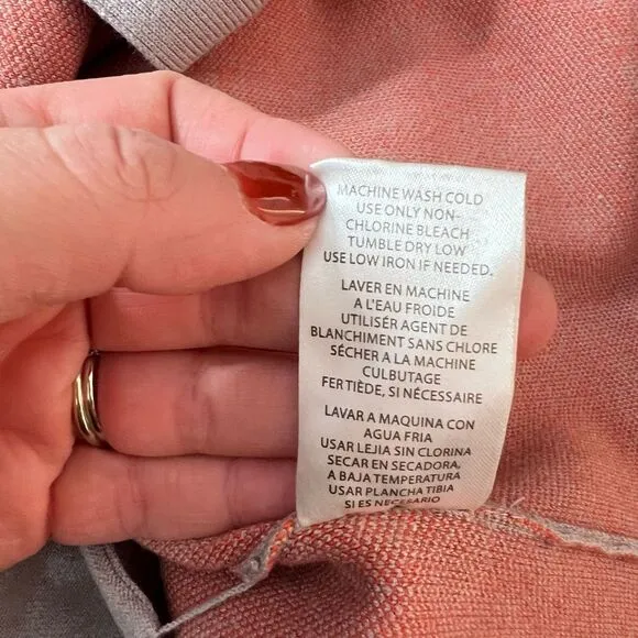 Dubgee by Whoopi Gray Orange Goldberg Long Logo Cardigan Size Medium