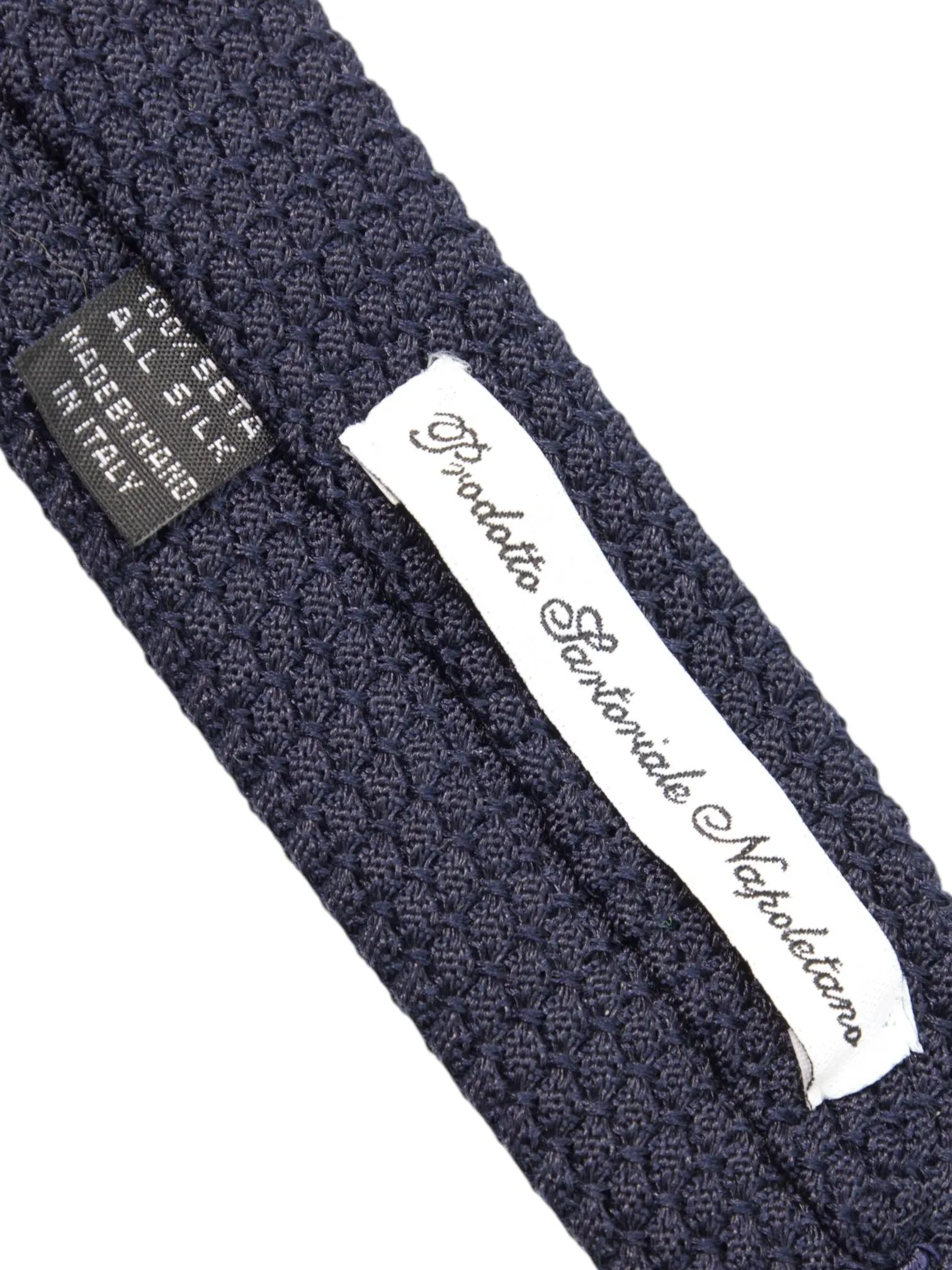 E. Marinella Navy Structured Silk Tie