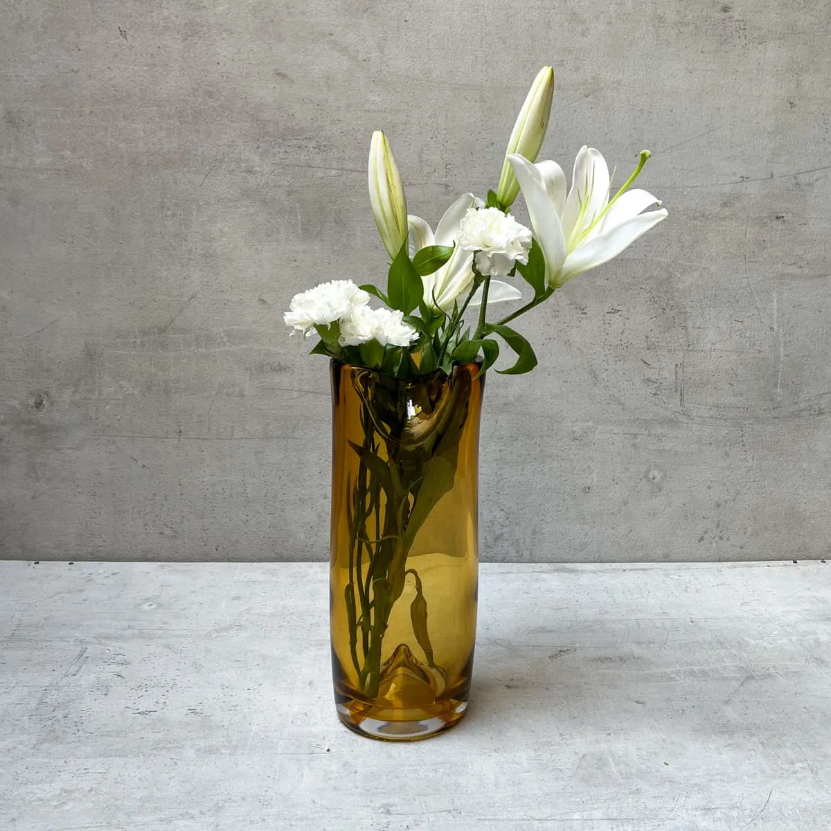 Edit House & Home-Home Artisan Varick Amber Opulent Glass Vase