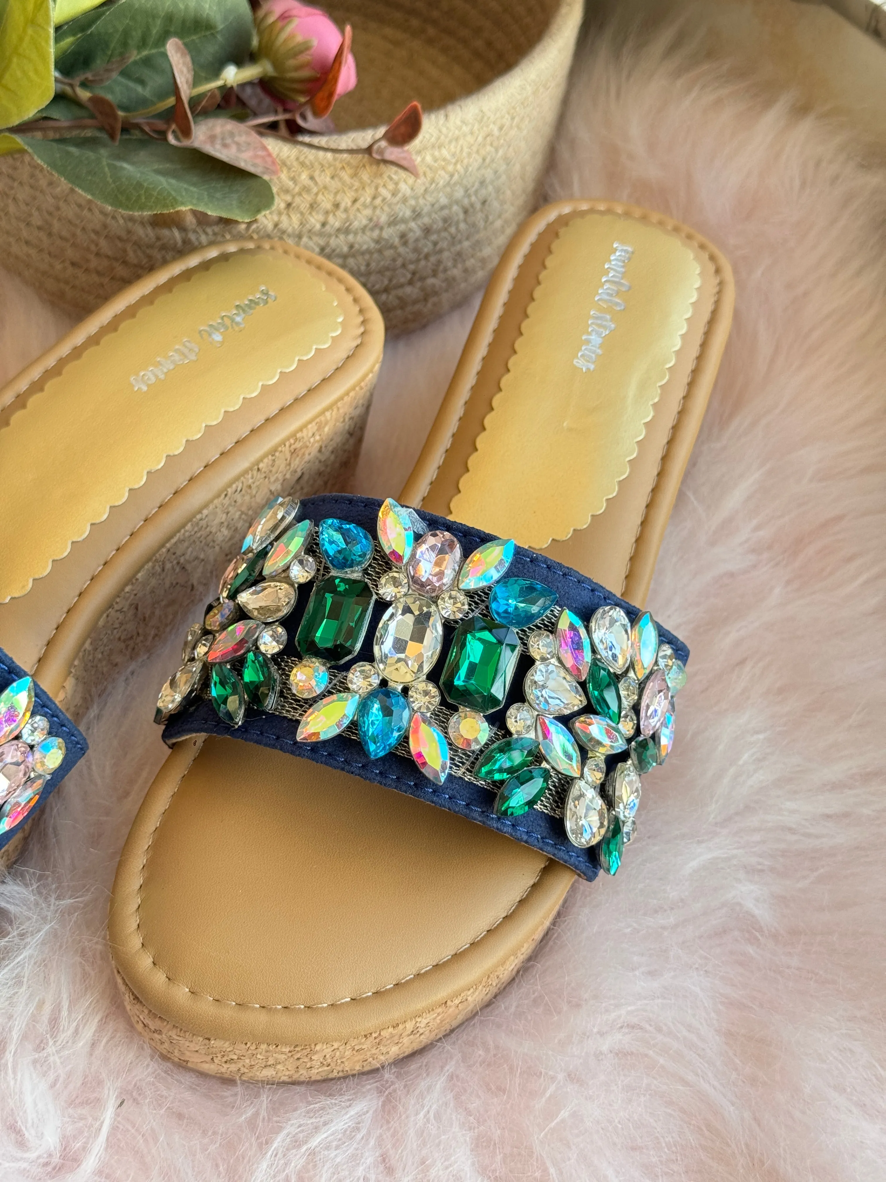 Elegant Crystal Embellished Wedge