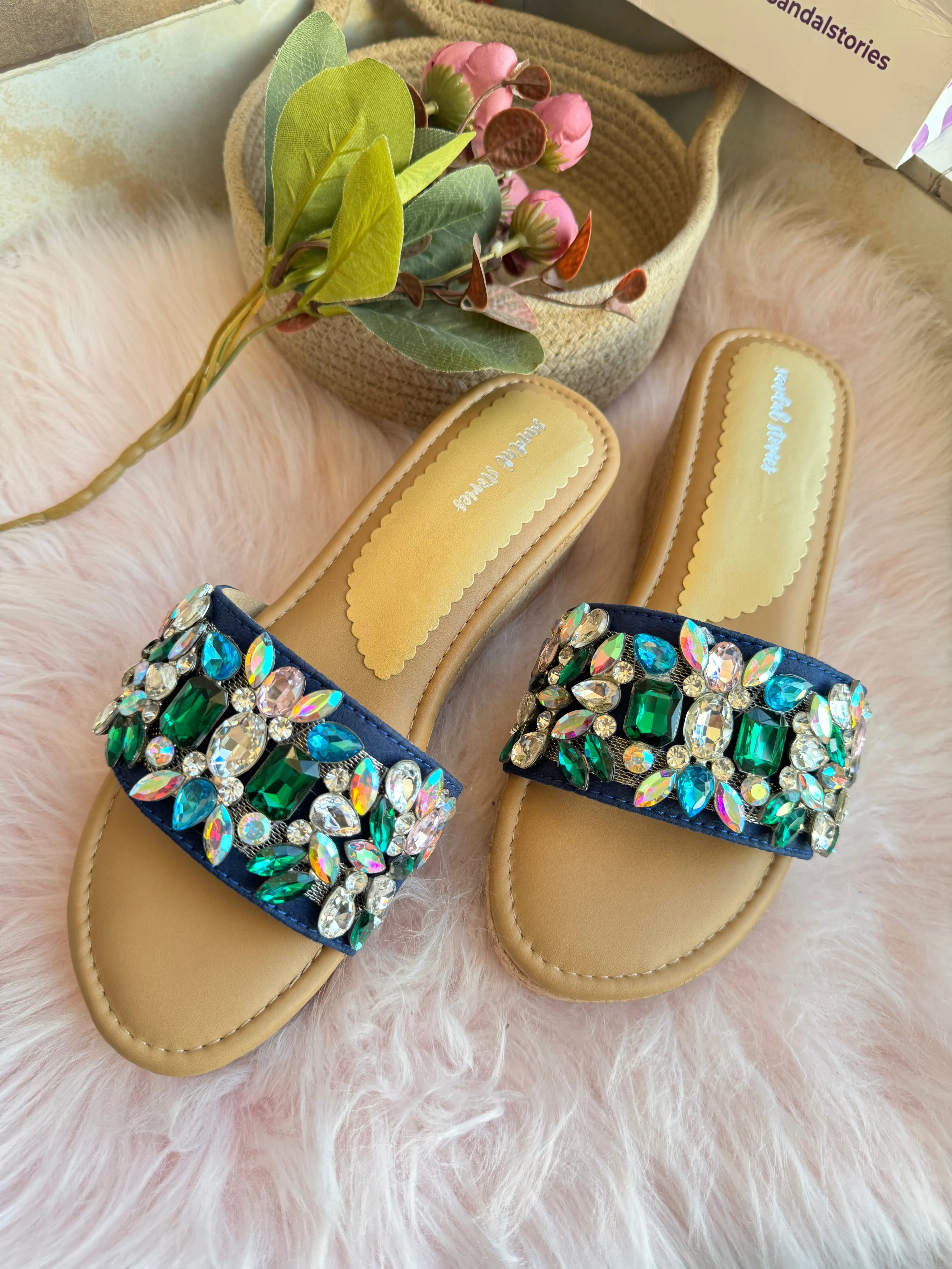 Elegant Crystal Embellished Wedge
