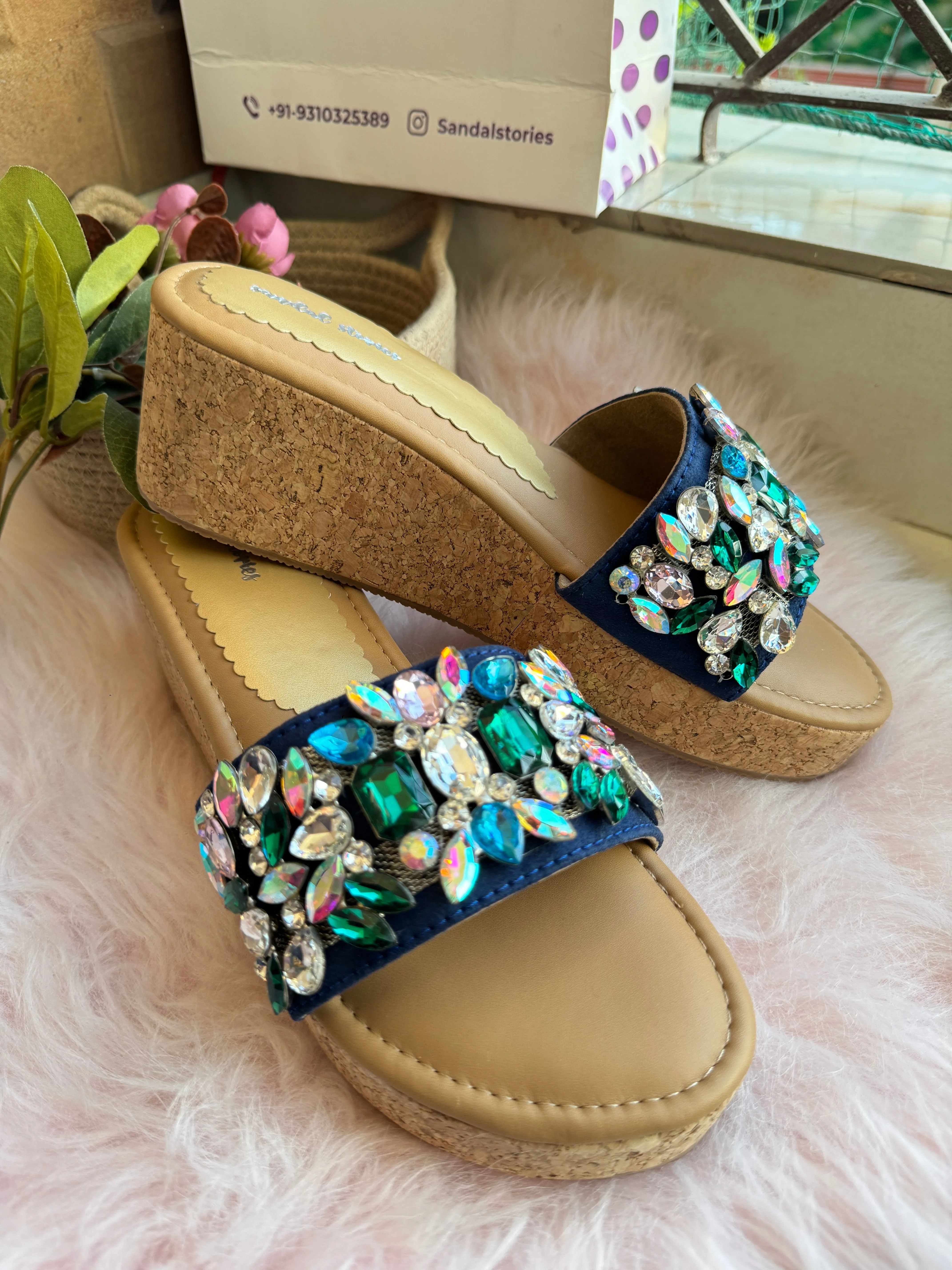 Elegant Crystal Embellished Wedge