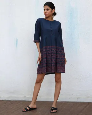 Elissa Blockprinted Cotton Dress - NOMAD