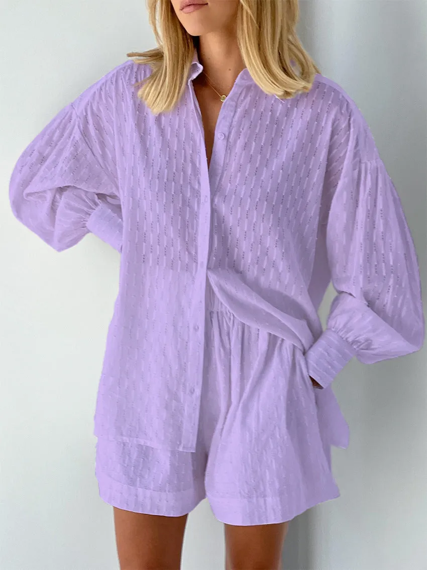 Elizabeth™ - Effortlessly Chic Breezy Shirt and Shorts Ensemble