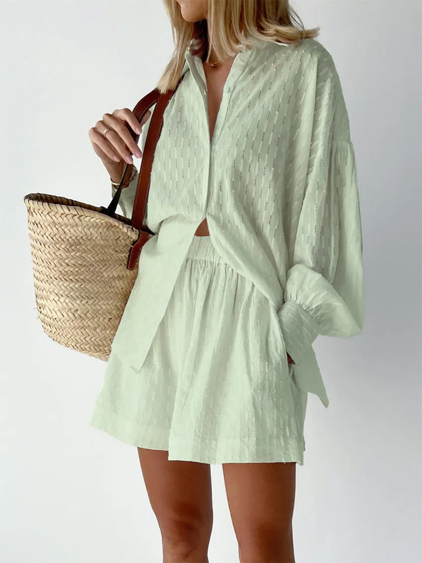 Elizabeth™ - Effortlessly Chic Breezy Shirt and Shorts Ensemble