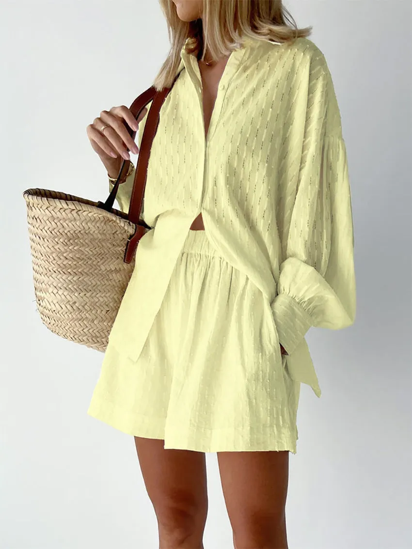 Elizabeth™ - Effortlessly Chic Breezy Shirt and Shorts Ensemble