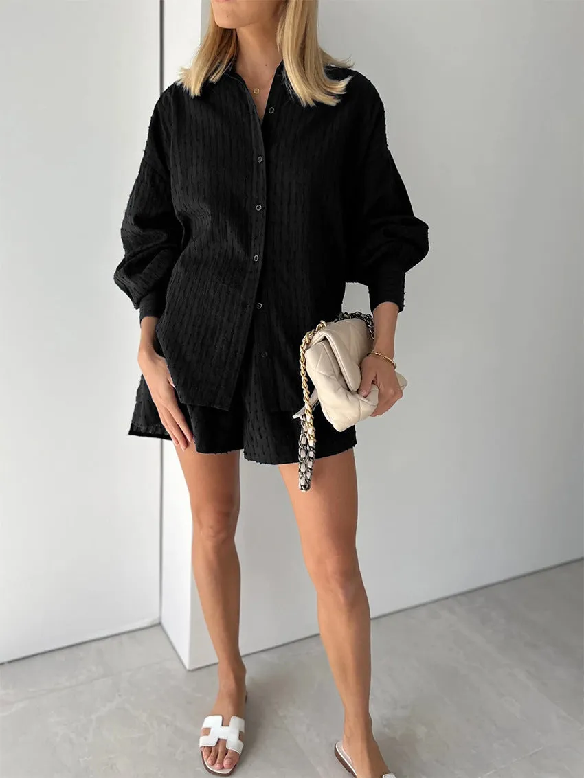 Elizabeth™ - Effortlessly Chic Breezy Shirt and Shorts Ensemble