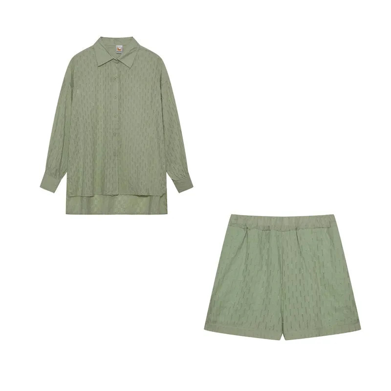 Elizabeth™ - Effortlessly Chic Breezy Shirt and Shorts Ensemble