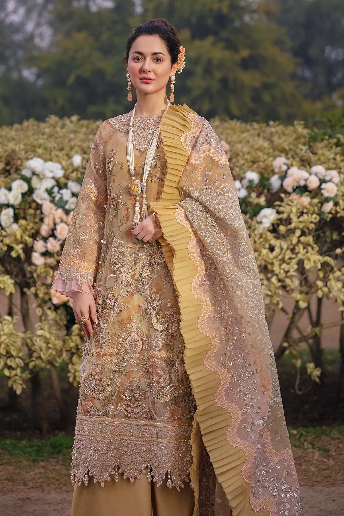 ELSA NL-31 | Nureh The Secret Garden Luxury Formals Collection 2022 | Unstitched Embroidered Chiffon Suits