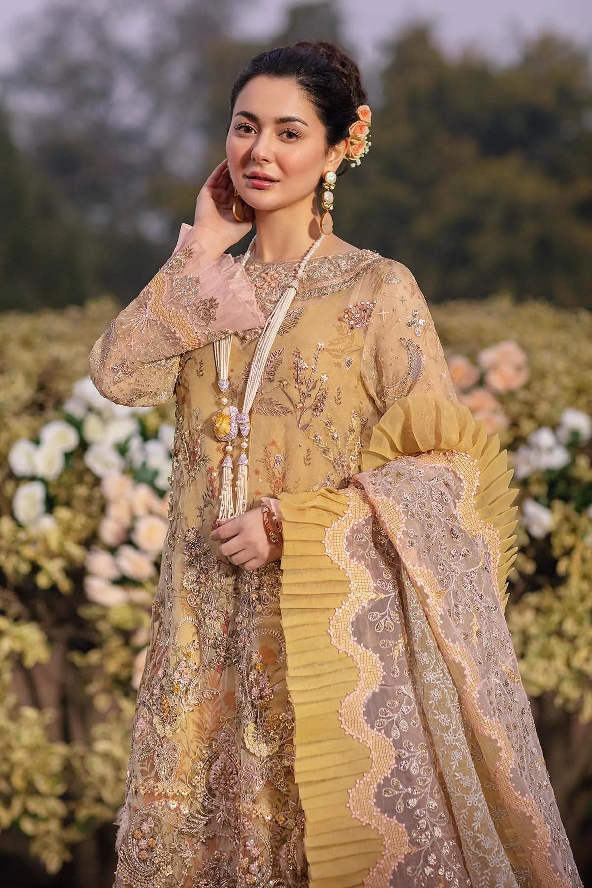 ELSA NL-31 | Nureh The Secret Garden Luxury Formals Collection 2022 | Unstitched Embroidered Chiffon Suits