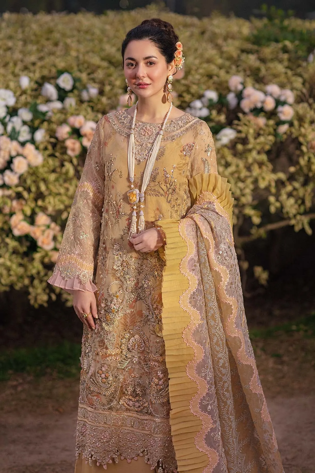 ELSA NL-31 | Nureh The Secret Garden Luxury Formals Collection 2022 | Unstitched Embroidered Chiffon Suits