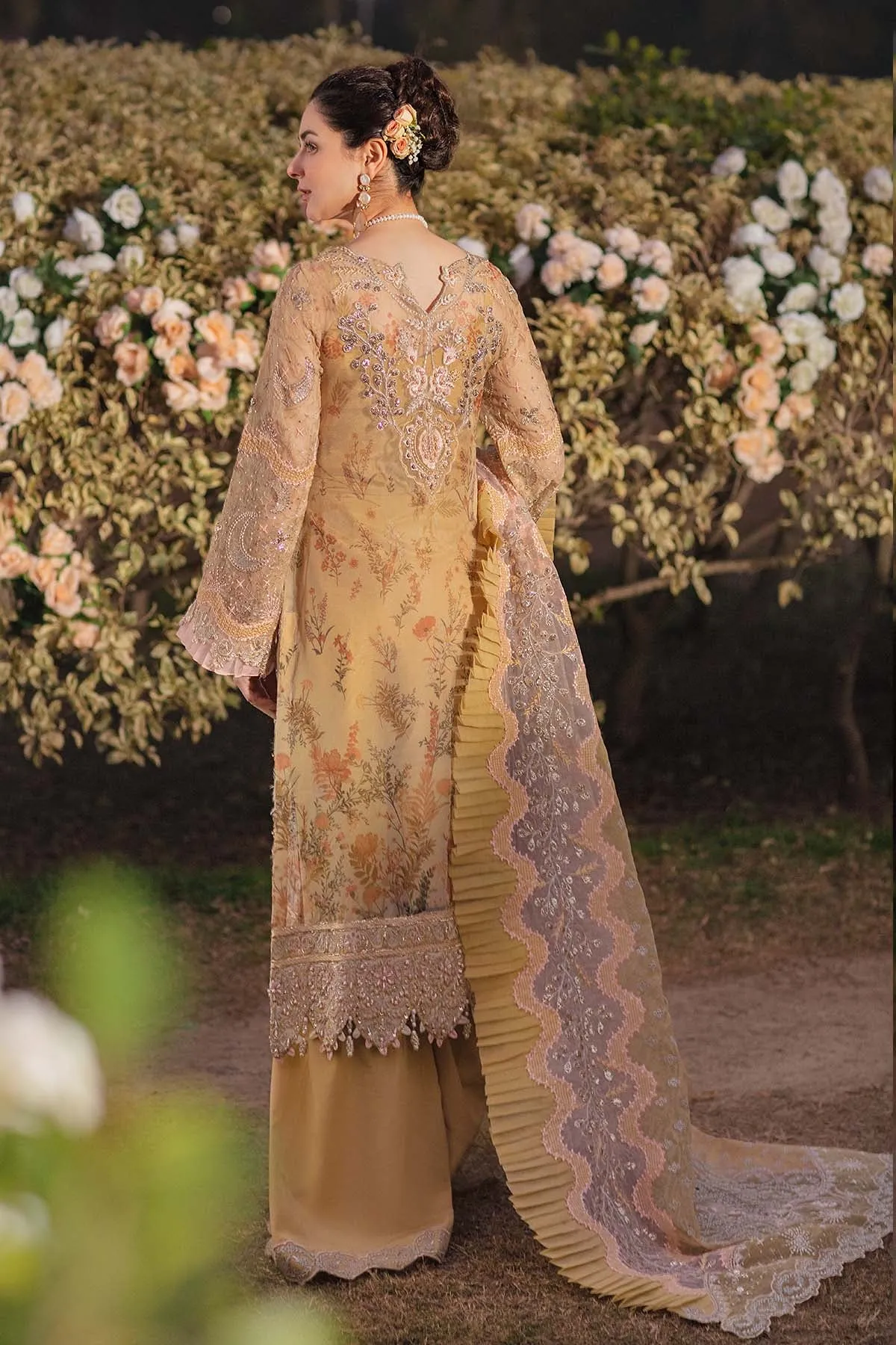ELSA NL-31 | Nureh The Secret Garden Luxury Formals Collection 2022 | Unstitched Embroidered Chiffon Suits