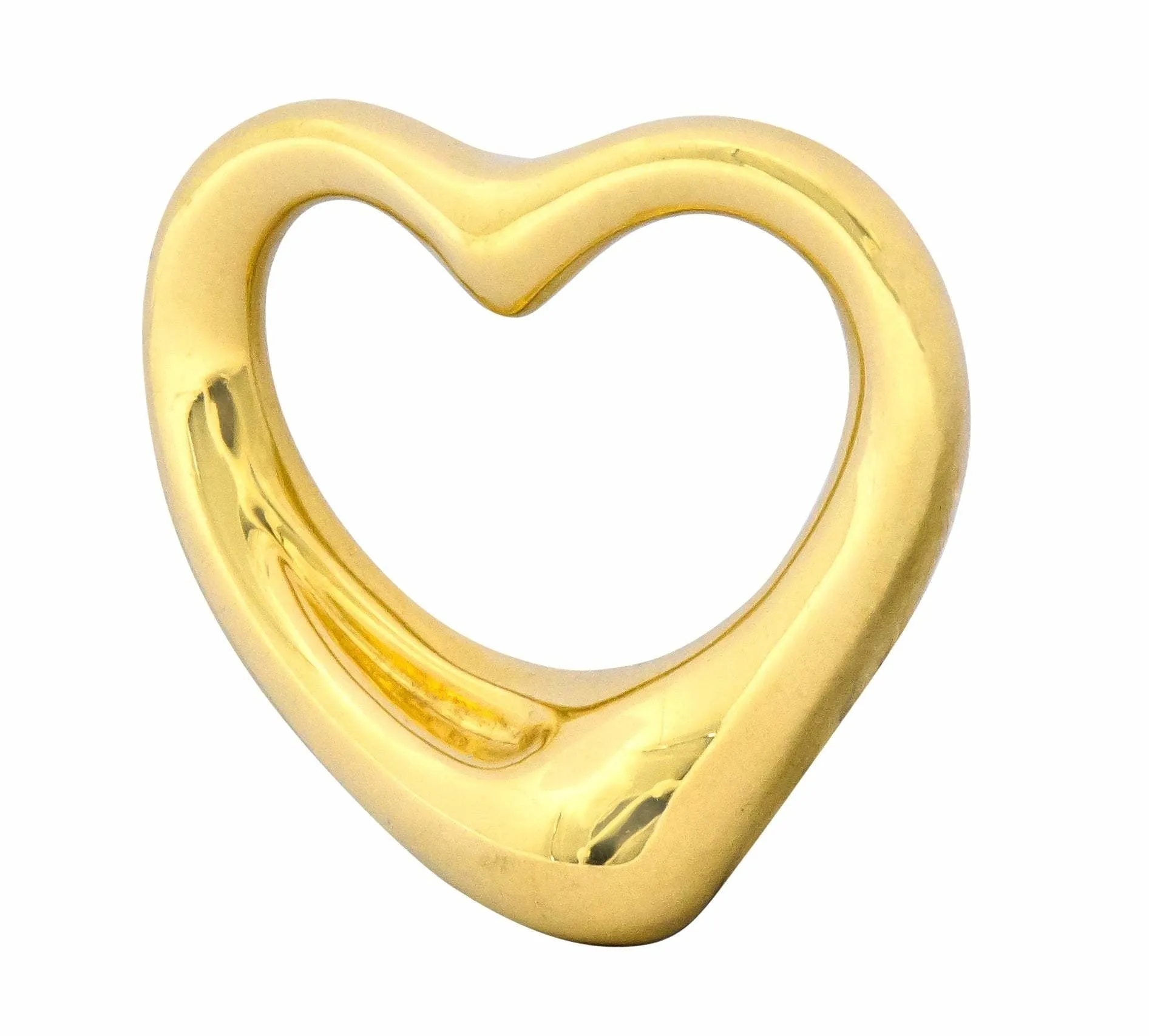 Elsa Peretti Tiffany & Co. Spain 18 Karat Gold 25MM Open Heart Pendant