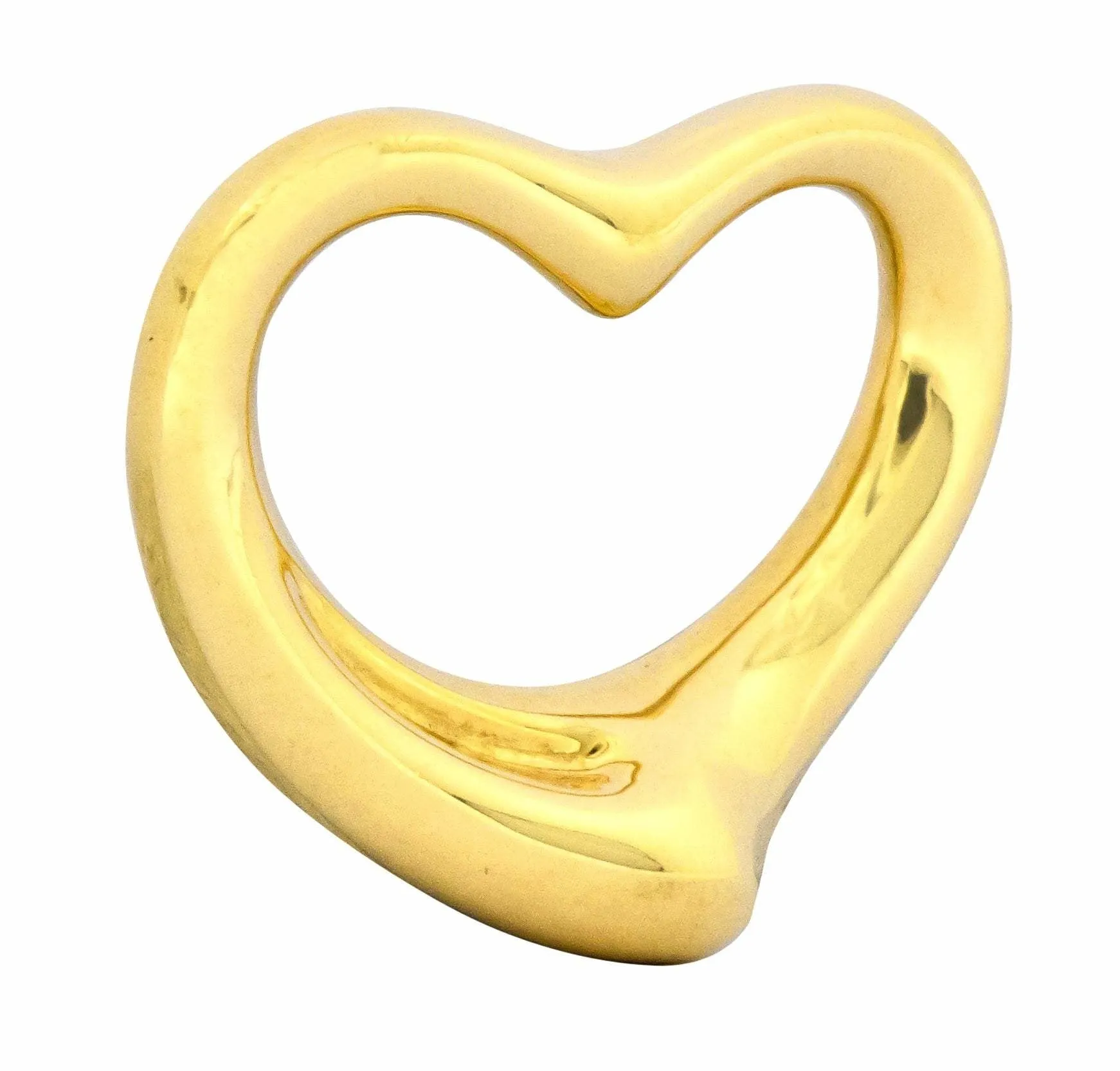 Elsa Peretti Tiffany & Co. Spain 18 Karat Gold 25MM Open Heart Pendant