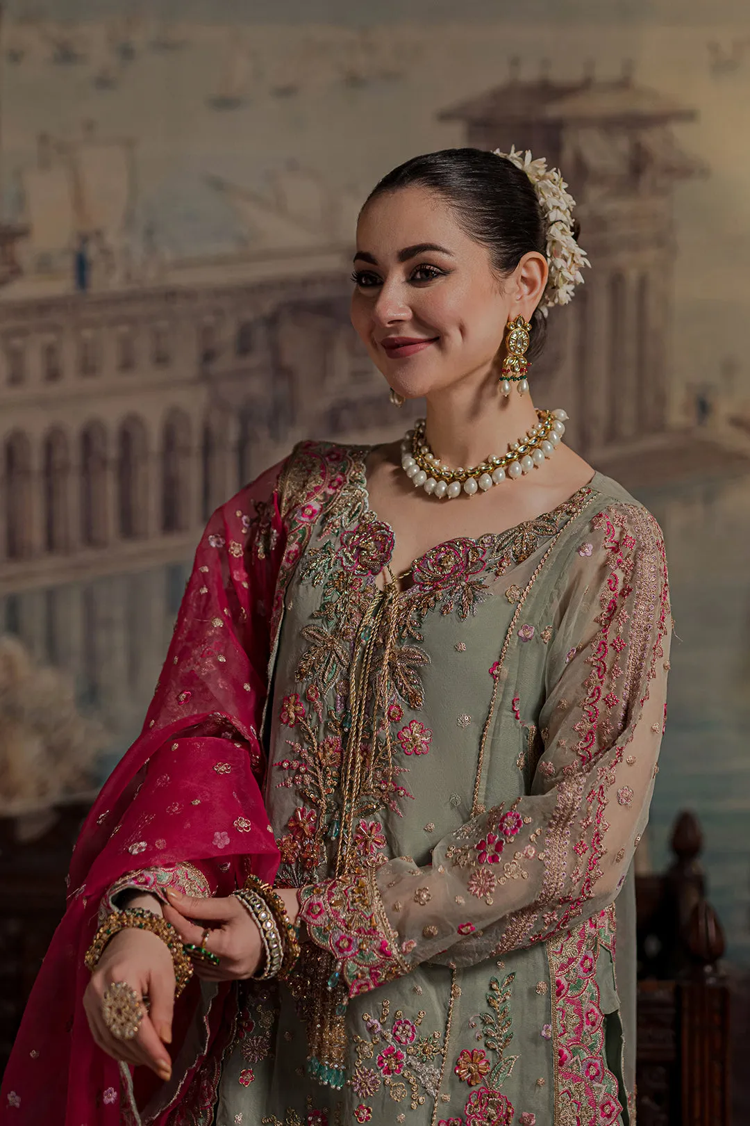 Embellished Pakistani Kameez and Wedding Sharara Dress