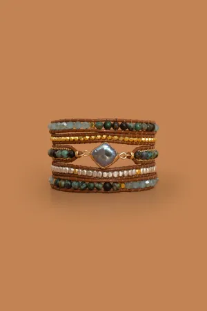 Emerald Amazonite Five Layer Wrap