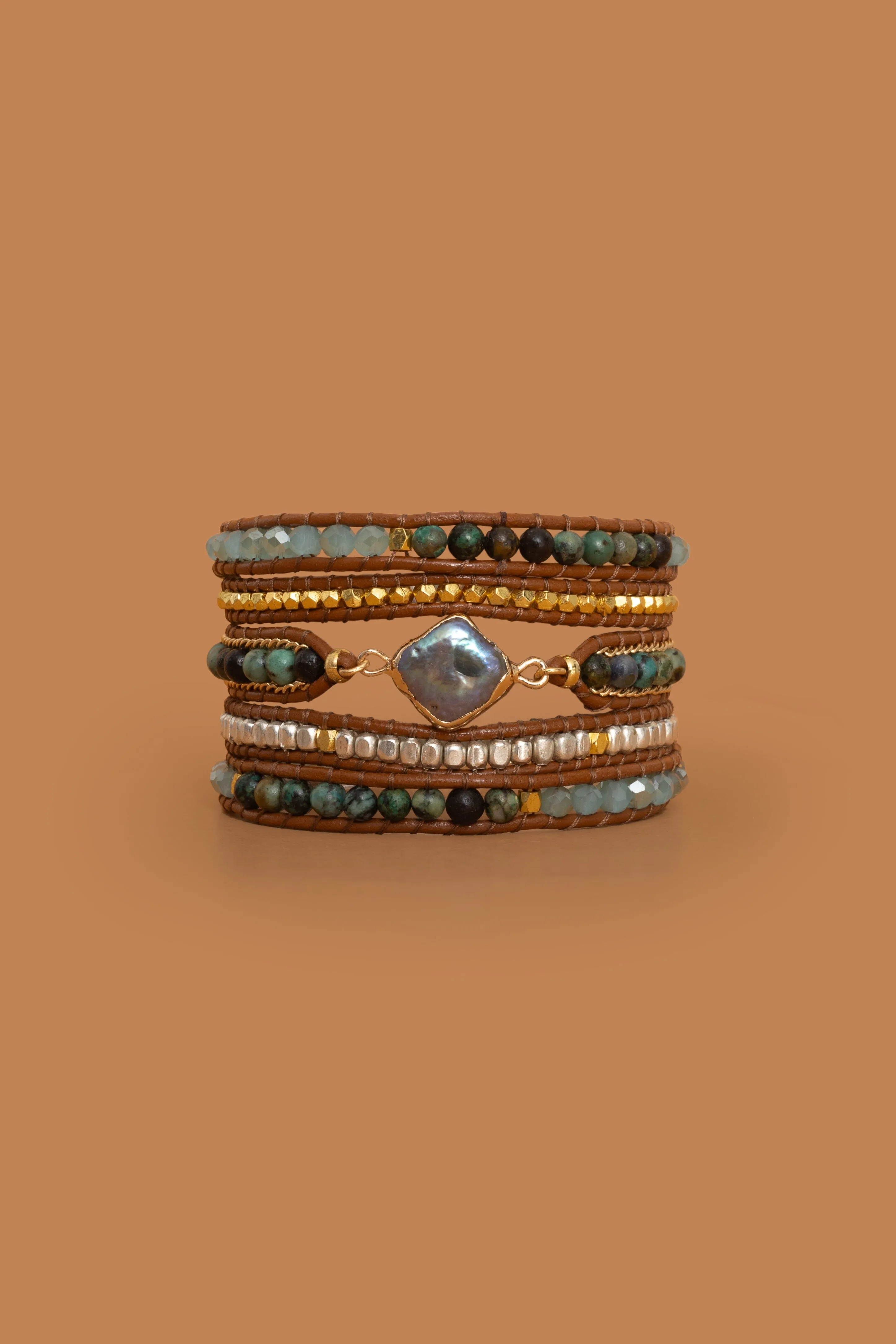 Emerald Amazonite Five Layer Wrap
