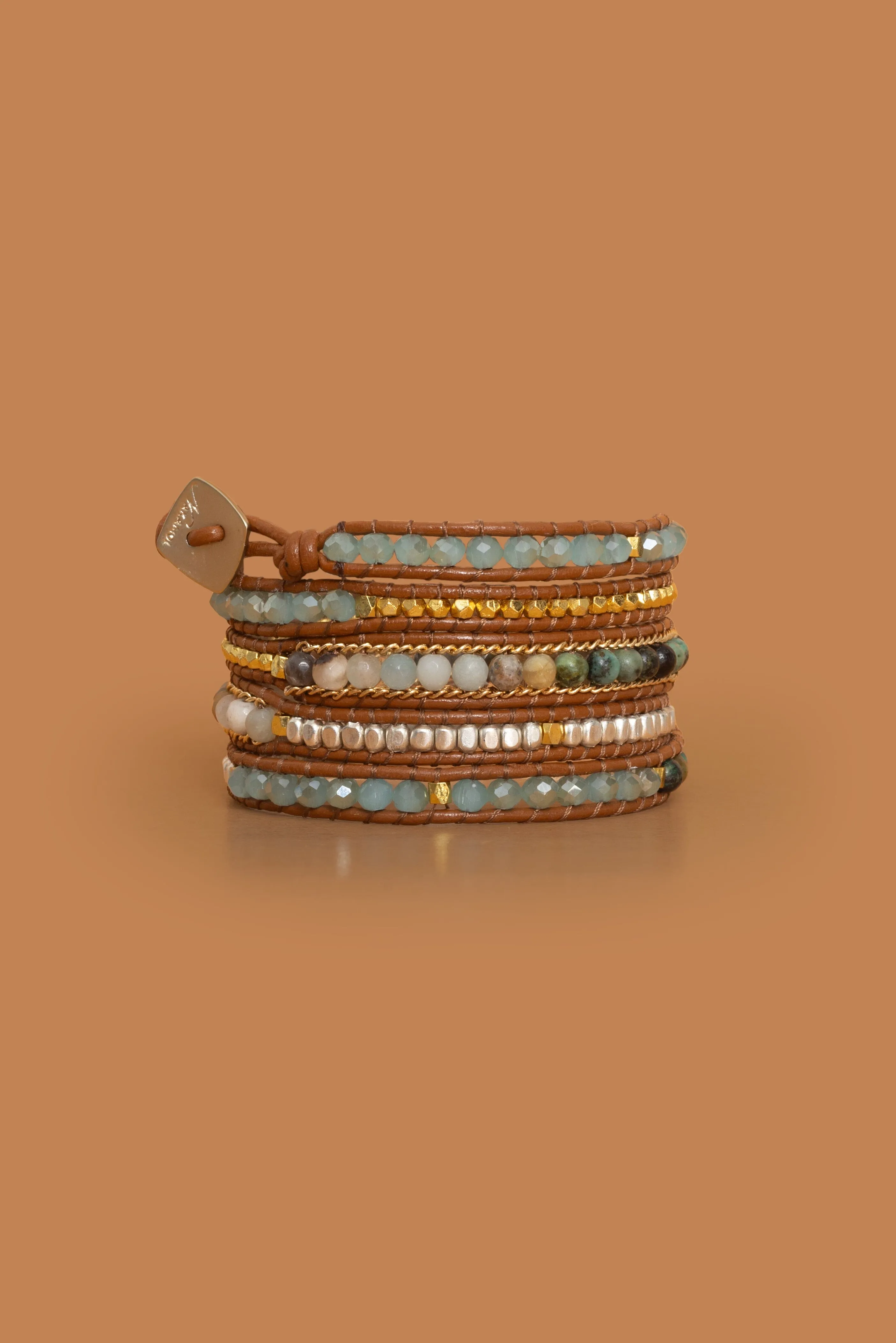 Emerald Amazonite Five Layer Wrap