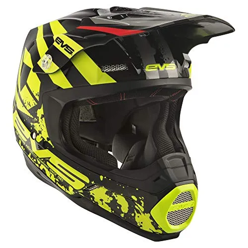 EVS Sports Unisex-Adult T5 Grappler Off Road Full Face Motorcycle Helmet (Black, Small)