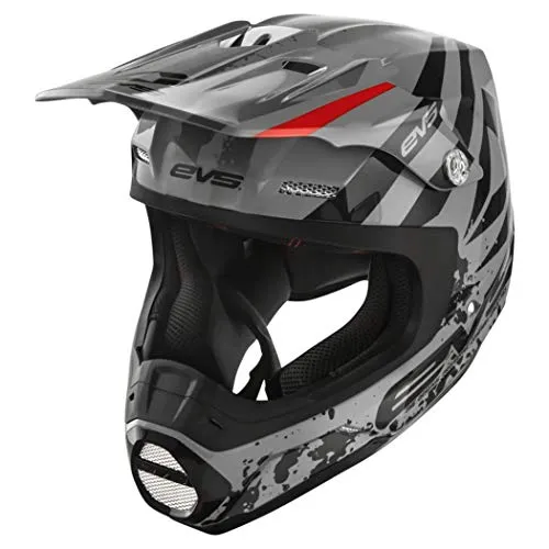 EVS Sports Unisex-Adult T5 Grappler Off Road Full Face Motorcycle Helmet (Grey, X-Small)