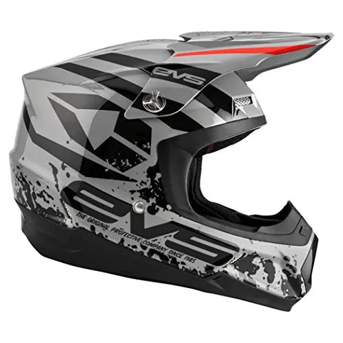 EVS Sports Unisex-Adult T5 Grappler Off Road Full Face Motorcycle Helmet (Grey, X-Small)