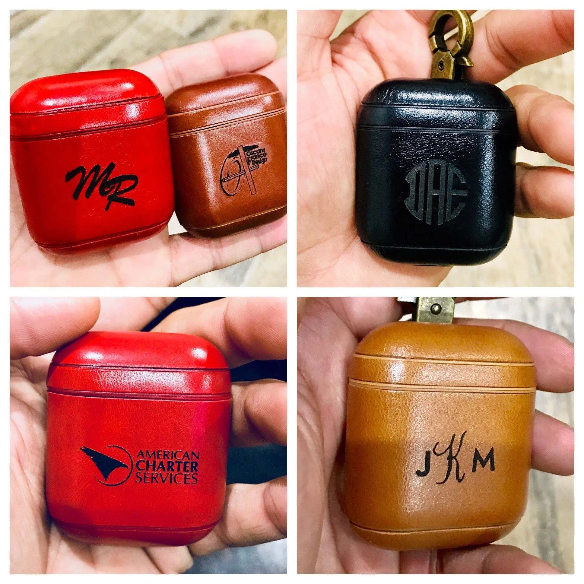 Exinoz Custom Leather Case for Apple AirPods
