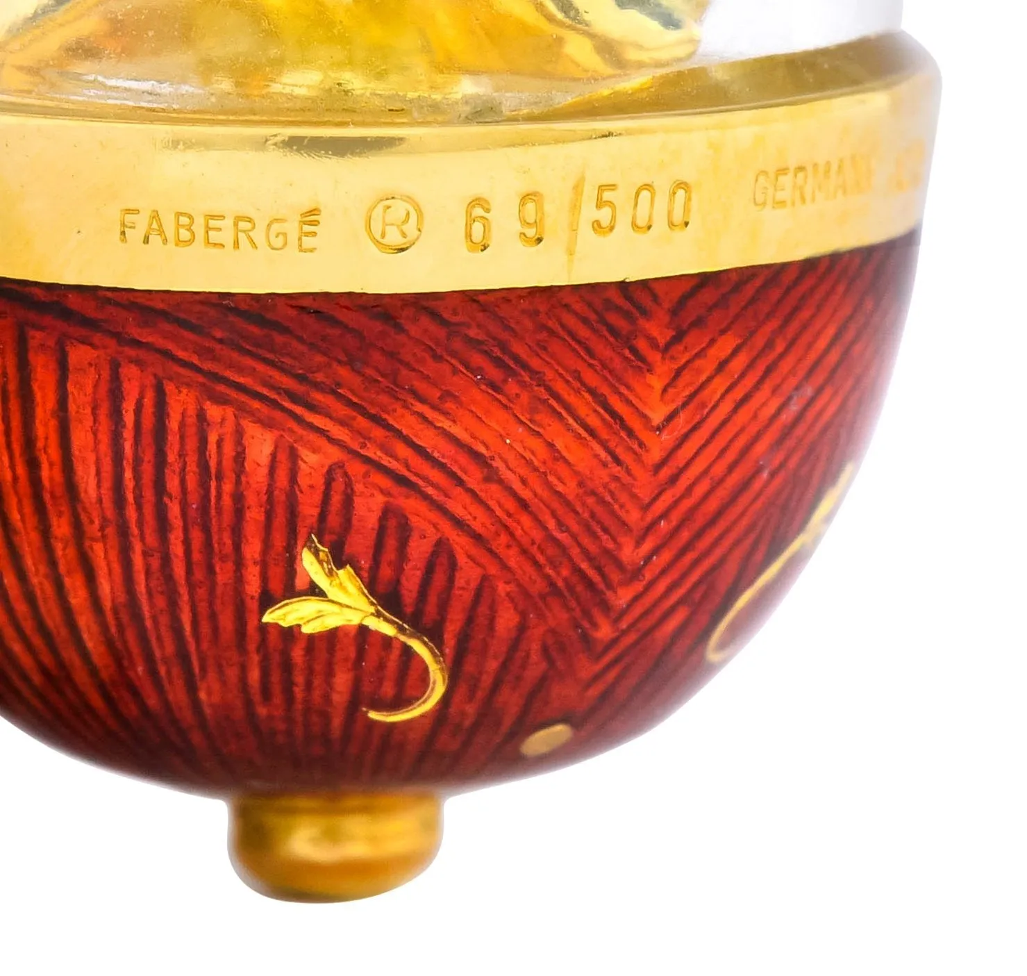 Faberge Enamel Egg Diamond 18 Karat Gold German Rose Flower Pendant