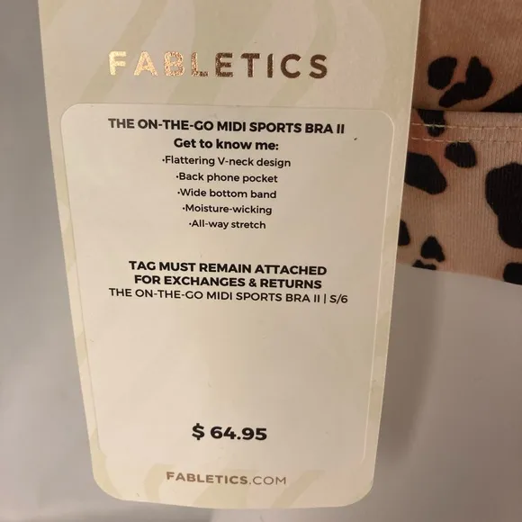 Fabletics Midi Medium Impact Sports Bra size S