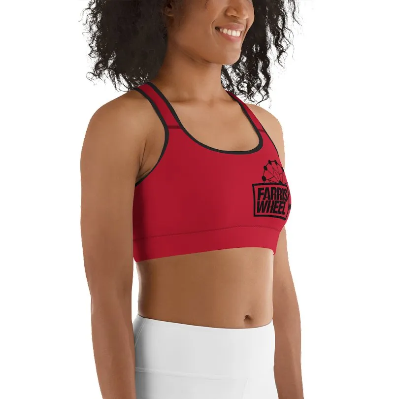 Farris Wheel Red Sports Bra