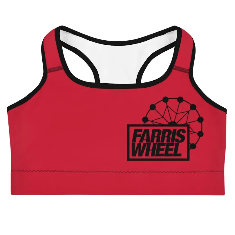 Farris Wheel Red Sports Bra