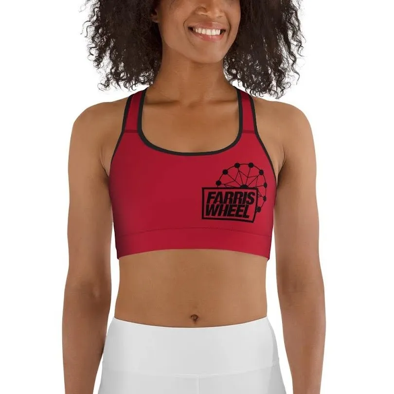 Farris Wheel Red Sports Bra