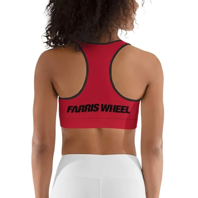 Farris Wheel Red Sports Bra