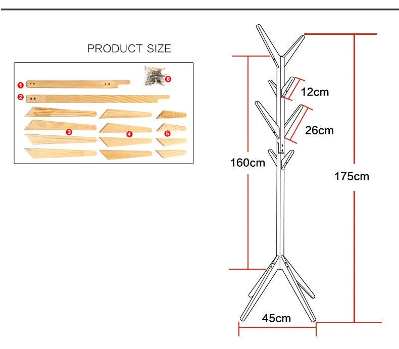 Fashion Furniture Hat Rack Solid Wood Hat Stand for Living Room, Display Stands Scarves Hats Bags Coat Shelf Clothes Hanger