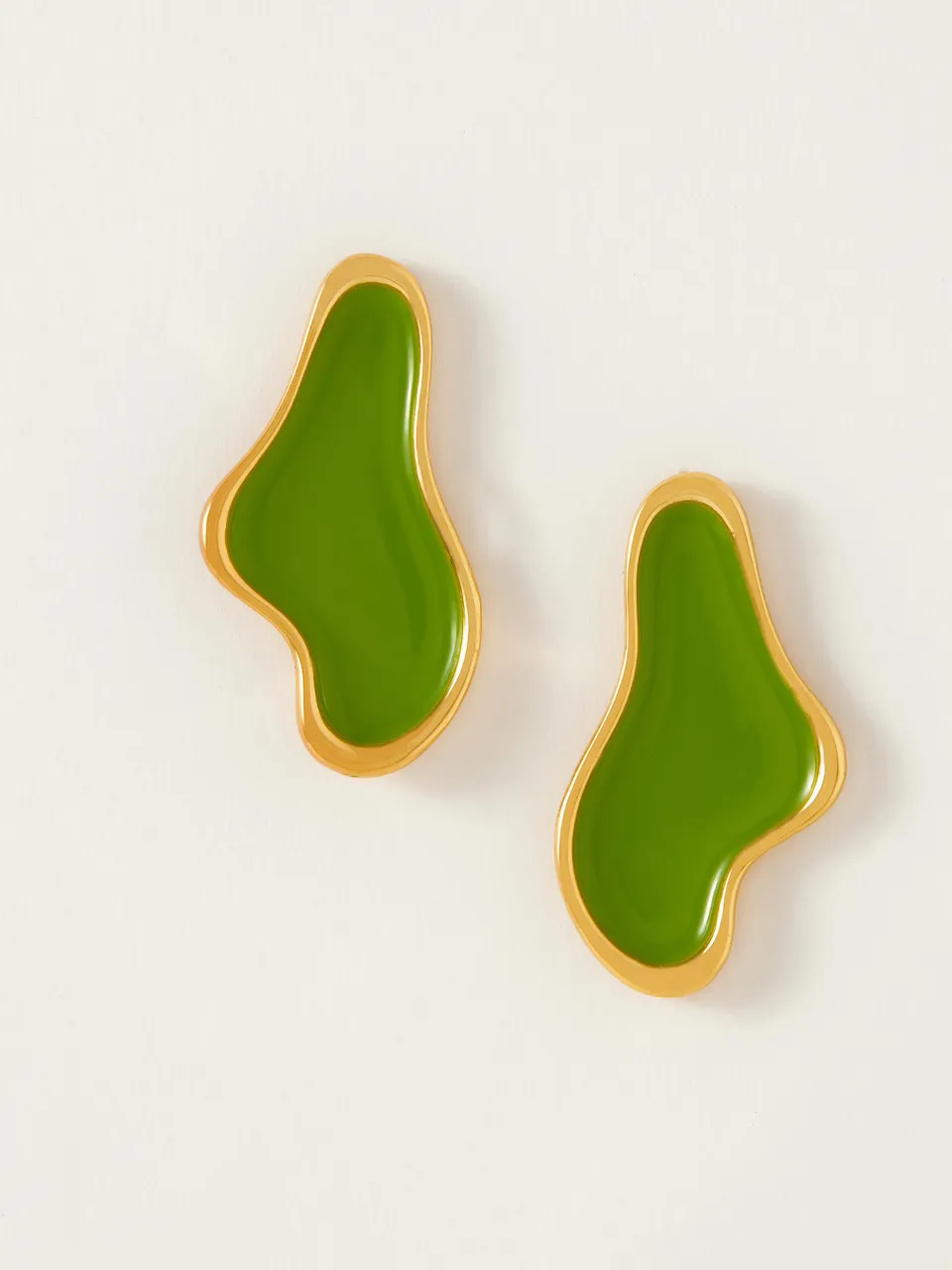 Fashion Jewelry-18k Gold Plated-Earrings-Ibiza-Lime Green-RIVA1019_G-Fashion Edit Voyce