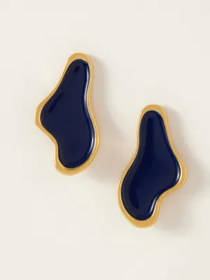 Fashion Jewelry-18k Gold Plated-Earrings-Ibiza-Midnight Blue-RIVA1019_MB-Fashion Edit Voyce