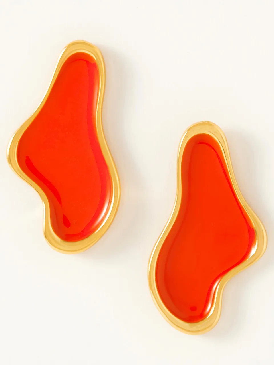 Fashion Jewelry-18k Gold Plated-Earrings-Ibiza-Orange Coral-RIVA1019_O-Fashion Edit Voyce