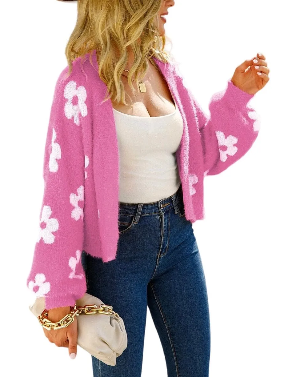 Floral Fantasy Open Front Cozy Cardigan