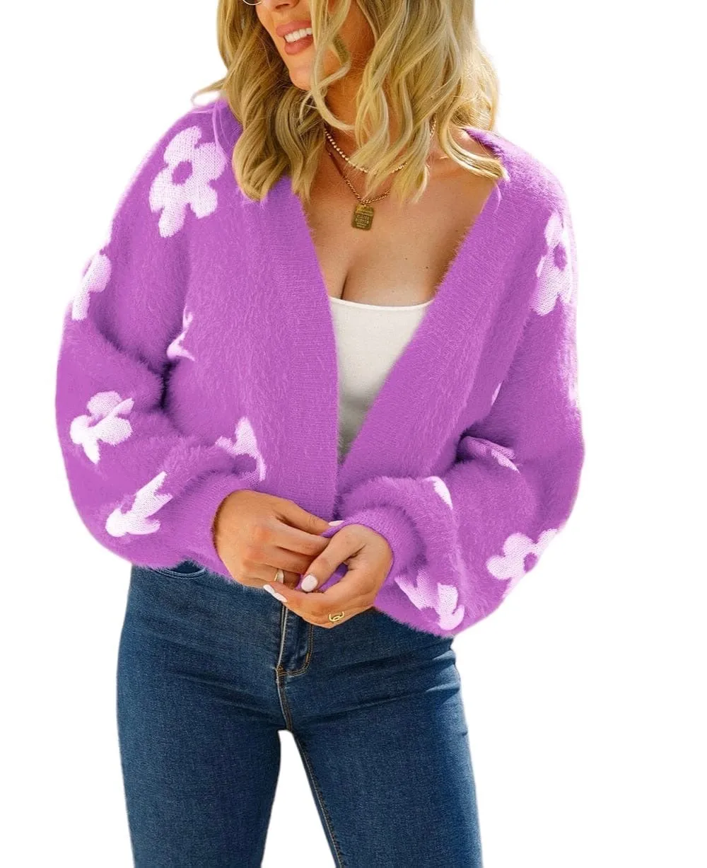 Floral Fantasy Open Front Cozy Cardigan