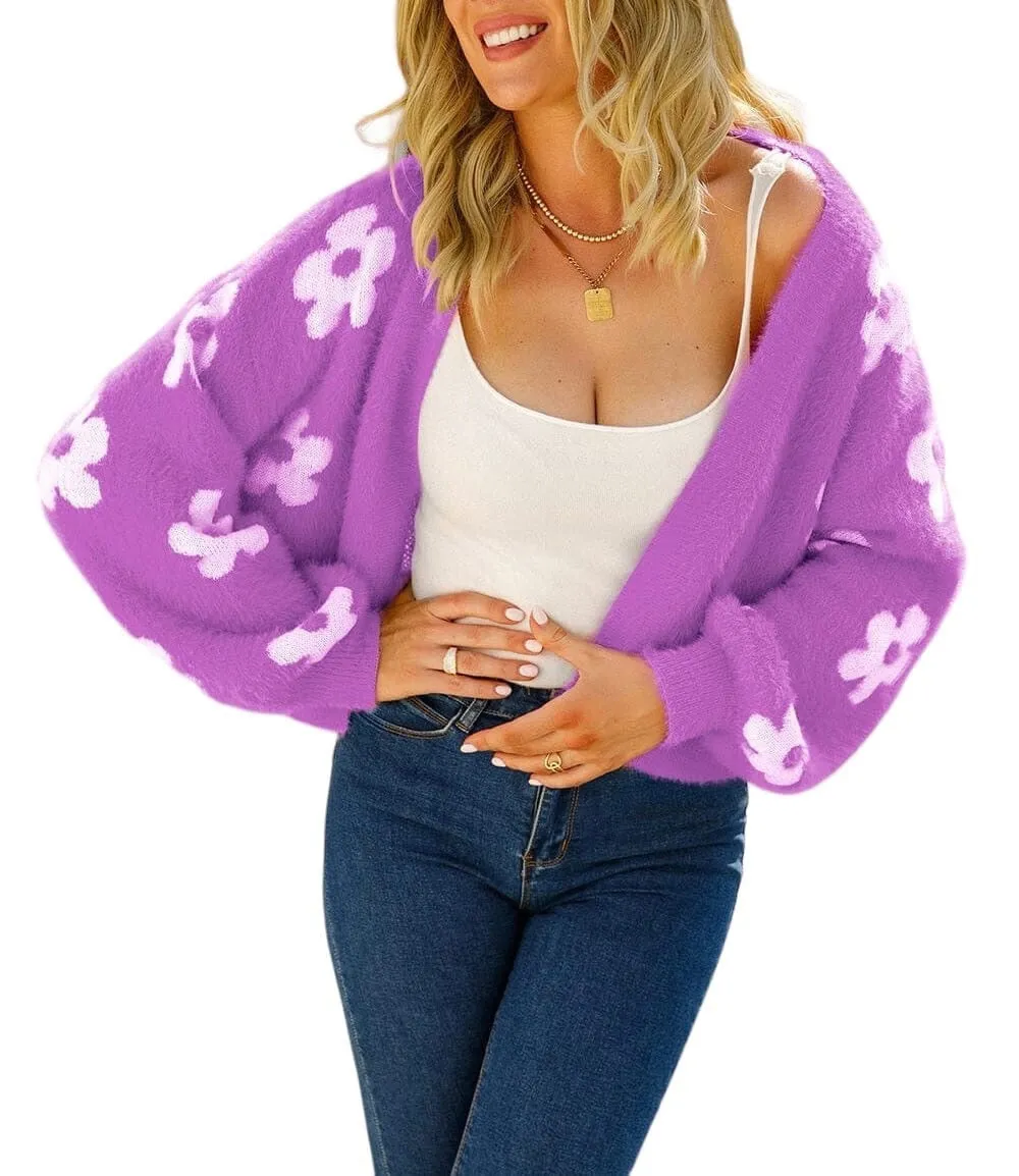Floral Fantasy Open Front Cozy Cardigan