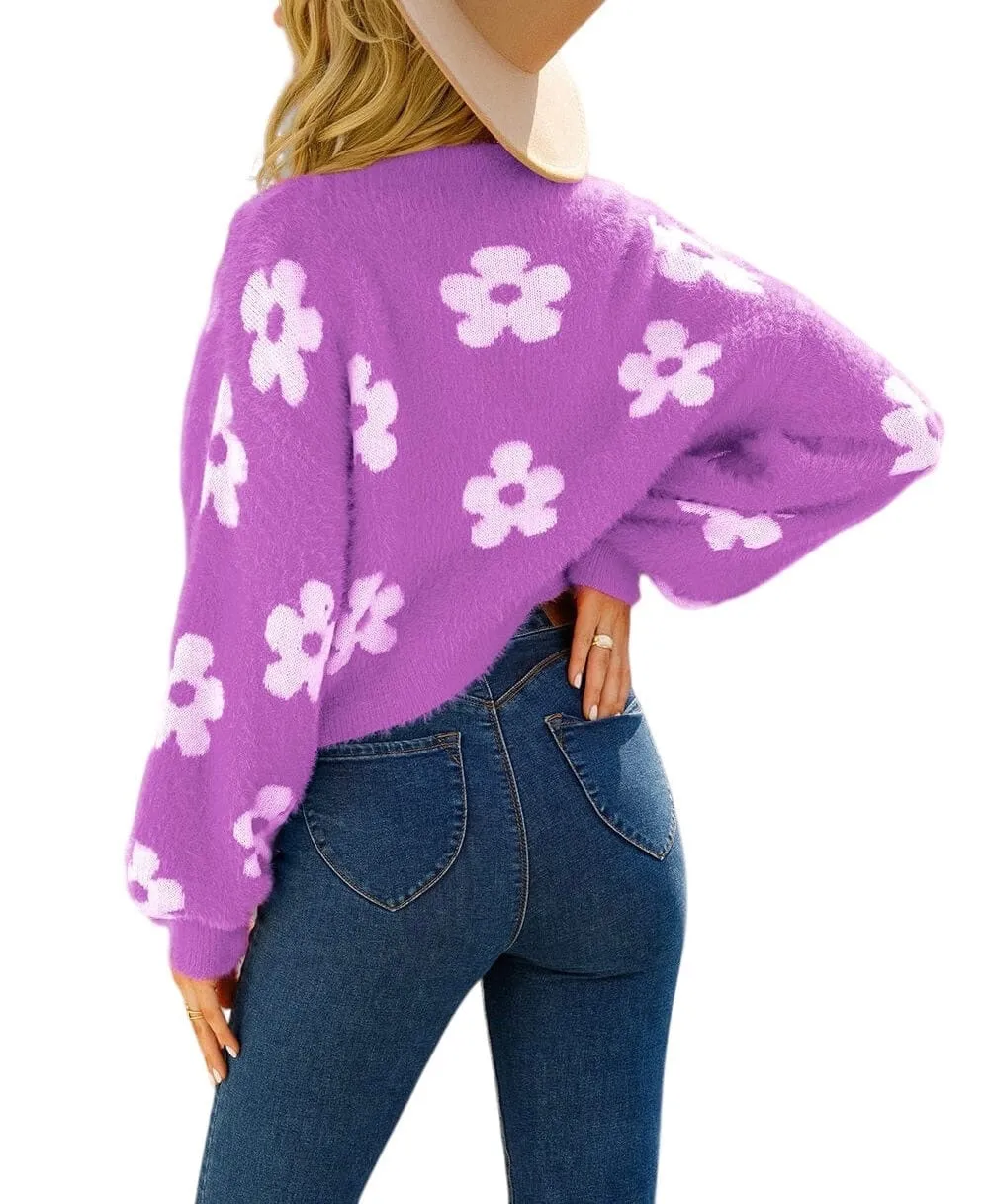 Floral Fantasy Open Front Cozy Cardigan