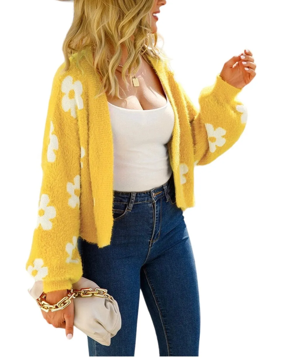 Floral Fantasy Open Front Cozy Cardigan